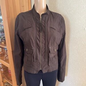 Tribal Dark Brown Utility Jacket for Women